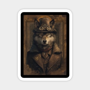 Steampunk Wolf Magnet