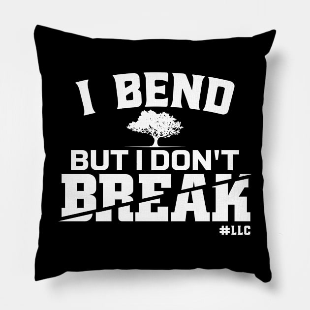 I Bend, But I Don't Break. White Text. Growing Tree. Fight Violence. Pillow by LLC TEES