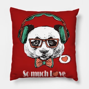 Musician Panda t-shirt Pillow