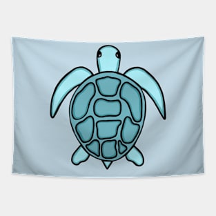 Super Cute And Adorable Light Blue Turtle Tapestry