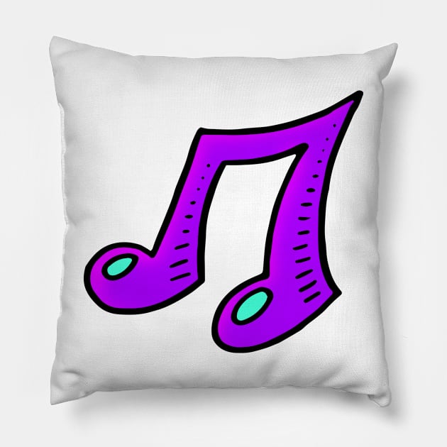 Music Note Doodle Art Pillow by VANDERVISUALS