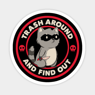 Trash Around Raccoon Red by Tobe Fonseca Magnet