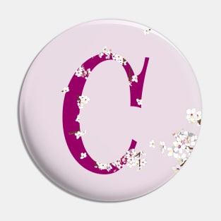 Monogram fairy flowers, letter C Pin