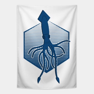 Giant squid and  the Deep blue sea Tapestry