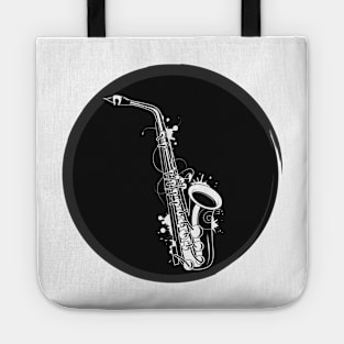 white saxophone graffiti patch Tote