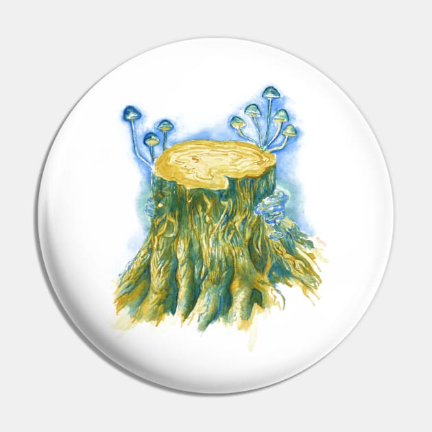 Mushroom Tree Stump Pin by demingfischer