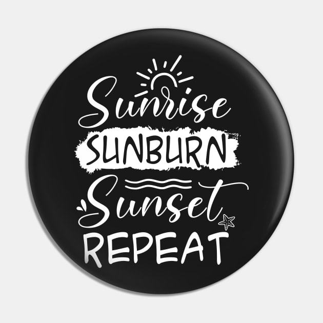 Sunrise Sunburn Sunset Repeat Pin by TeeAMS