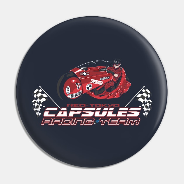 Capsules Racing Pin by spacemonkeydr
