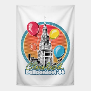 Cleveland Balloonfest 86 / Vintage Style Faded Design Tapestry
