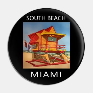 South Beach Lifeguard Tower in Miami Florida - Welshdesigns Pin