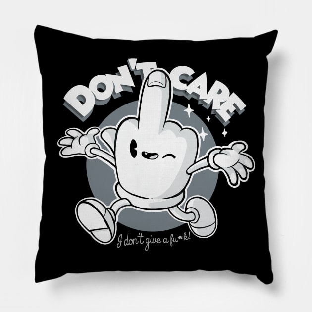 Don't care Quote - Who Cares Happy Finger - Sassy Phrase Pillow by BlancaVidal