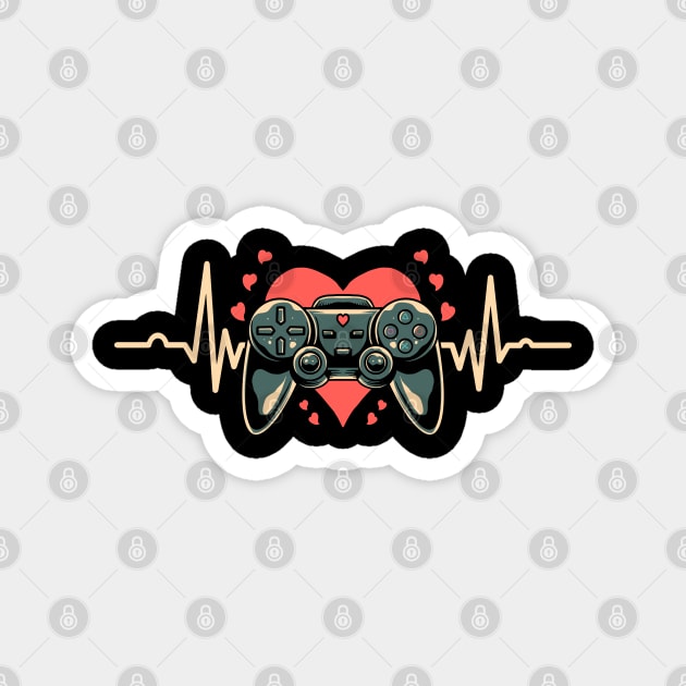 Gaming Heartbeat Gamer Lover Gifts Magnet by The WYLD Tribe