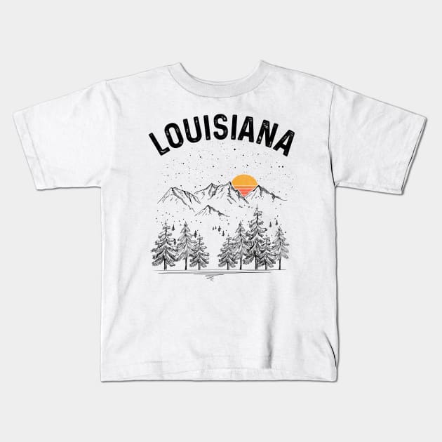 DanYoungOfficial Louisiana State Vintage Retro Kids T-Shirt