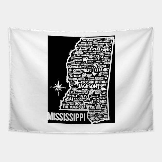 Mississippi Map Tapestry by fiberandgloss