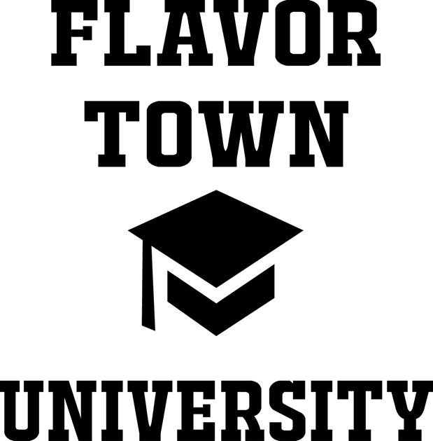 Flavor Town Univeristy Kids T-Shirt by Theo_P