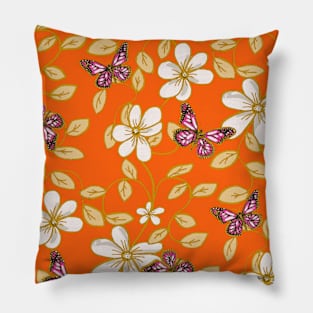 Flowers & Flutters / Vines & Butterflies Pillow