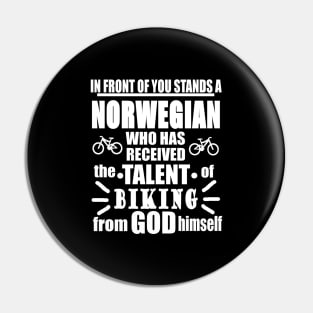 Norwegian Gift Biking Bike Tour Scandinavia Pin