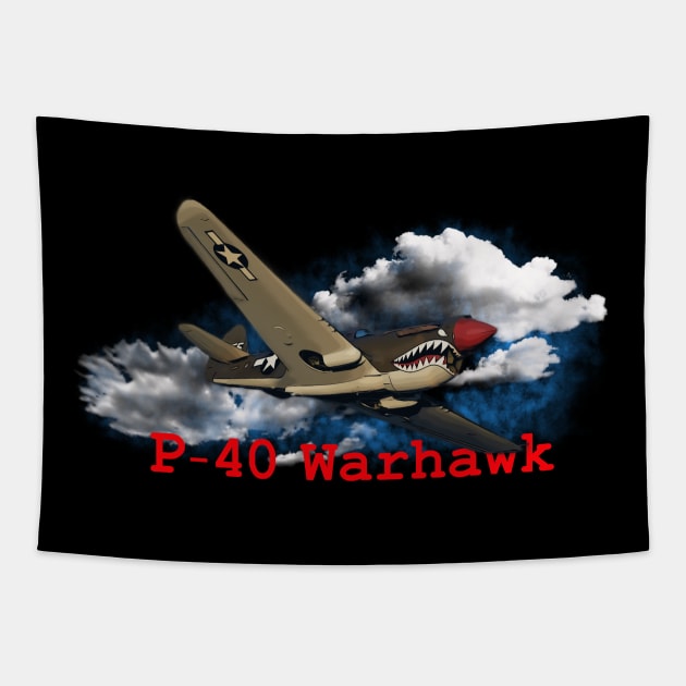 P-40 Warhawk - From Below Tapestry by OutPsyder