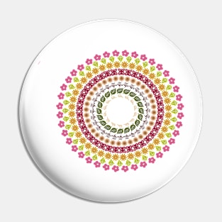 Rainbow Garden Mandala - Teal Pin