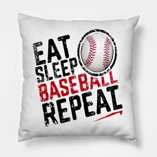 Eat Sleep Baseball Repeat Funny Baseball Player Pillow