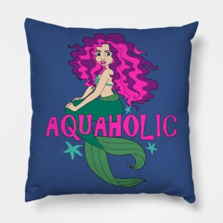 Aquaholic Mermaid Pillow