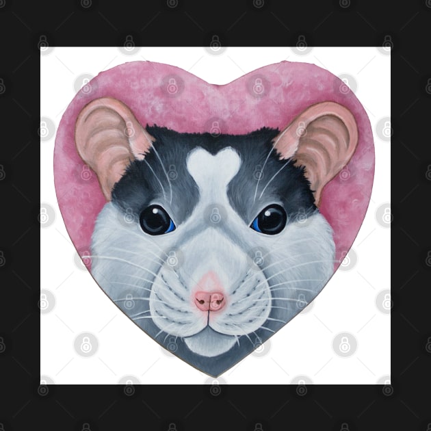 Heart Rat - Roan/Husky Fancy Rat by WolfySilver