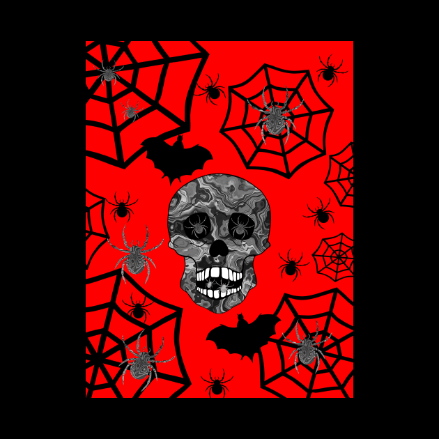 SKULL On Red by SartorisArt1