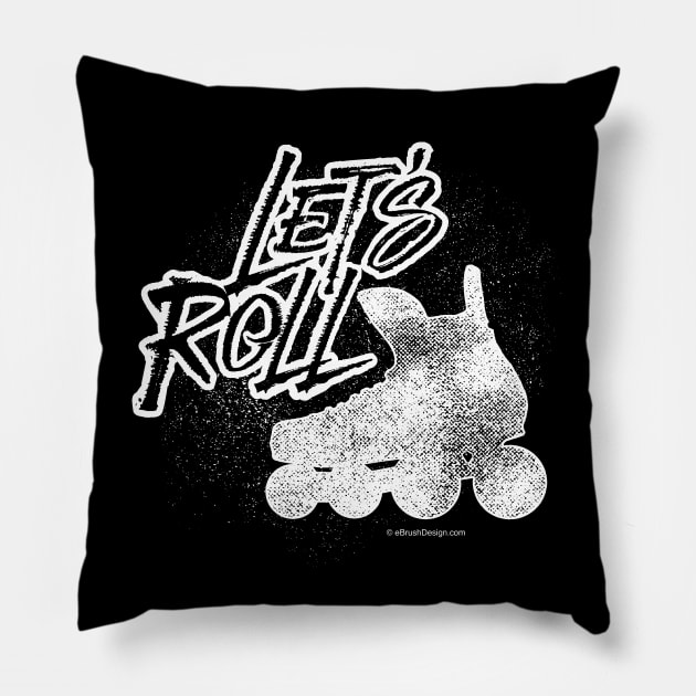 Let's Roll  (Roller Hockey) Pillow by eBrushDesign