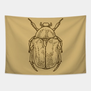 Scarab beetle pointillism illustration Tapestry