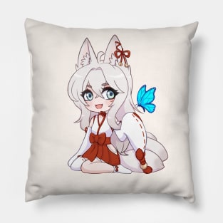 Chibi neko kitsune girl Pillow