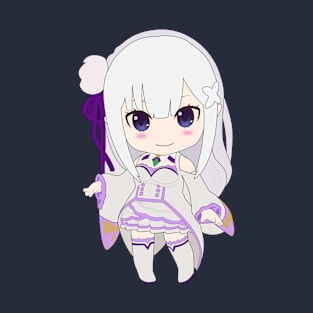 Emilia Re:Zero. Chibi emilia. Cute anime girl T-Shirt