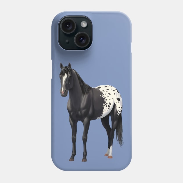 Black Quarter Horse Stallion Appaloosa Phone Case by csforest