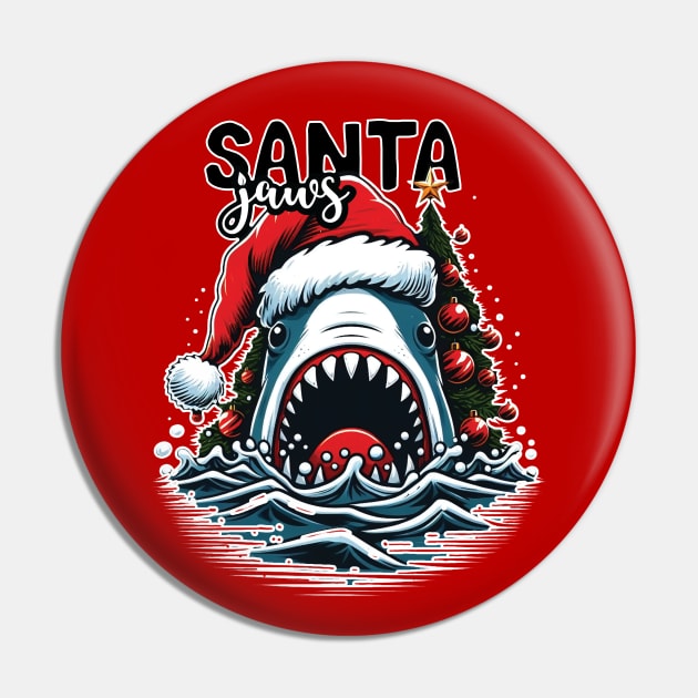 Santa Jaws - Christmas Tree Design Pin by Trendsdk