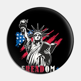 Banned Books "FREADOM" Book Lovers For Intellectual Freedom Pin