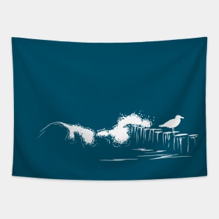 Breaking Wave, Groynes & Seagull Tapestry