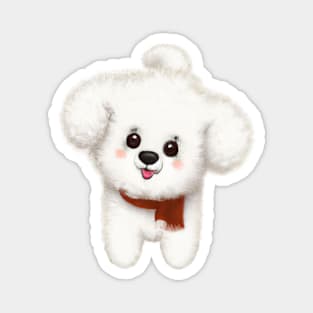 Cute Bichon Frisé Drawing Magnet