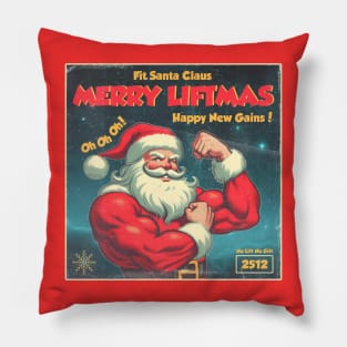 Merry Liftmas & Happy New Gains Pillow