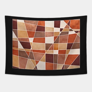 Abstract Autumn Cubism Geometric Tapestry