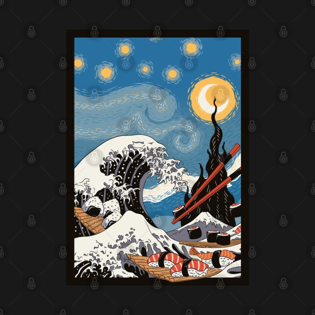 Great Wave Starry Night by Holailustra