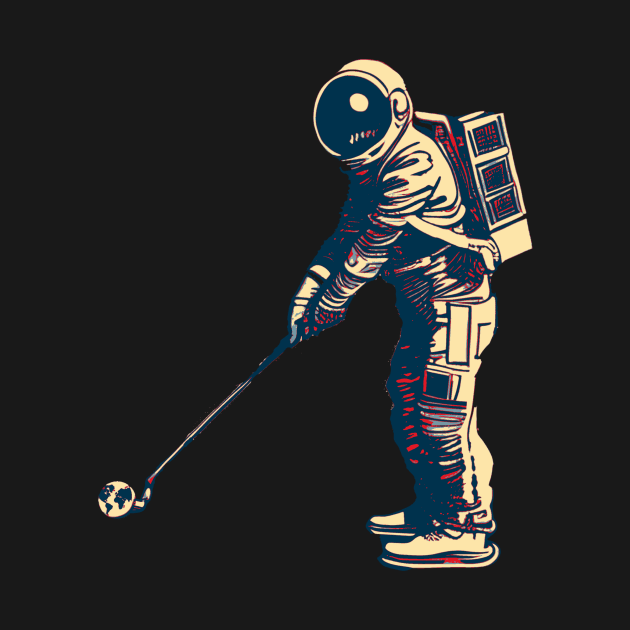 Astronaut Playing Golf by DesignArchitect