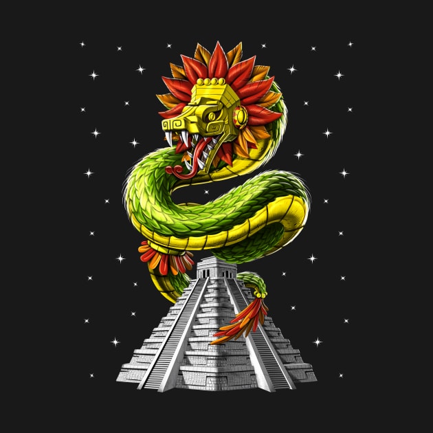 Aztec Pyramid Quetzalcoatl by underheaven