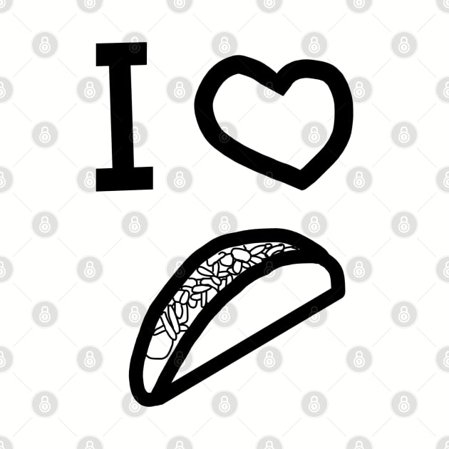 I Heart Tacos Outline by ellenhenryart