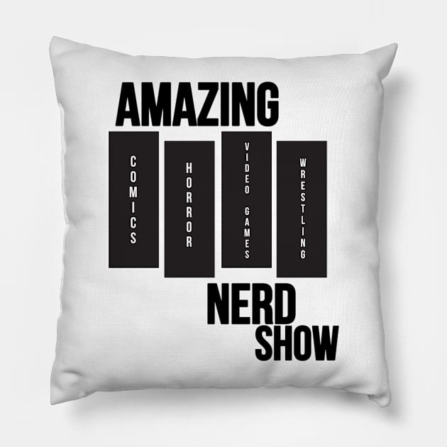 Amazing Nerd Show Black Flag Logo Pillow by The Amazing Nerd Show 