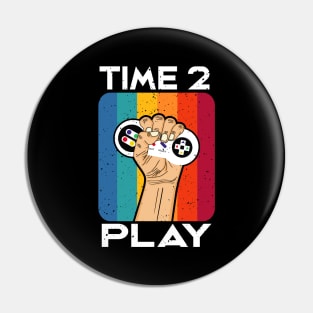 Time 2 Play Gaming Vintage Retro Controller Gamer Pin