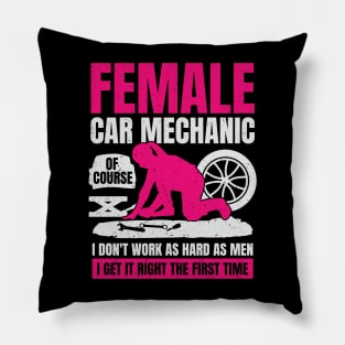 Female Automotive Car Mechanic Girl Gift Pillow