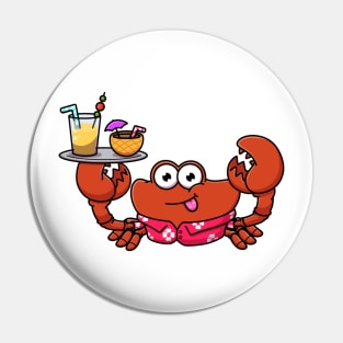 Crab Serving Drinks Pin