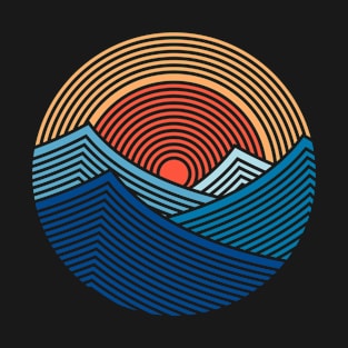 Sunrise waves patterns T-Shirt