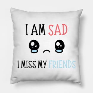 I am sad i miss my friends Pillow