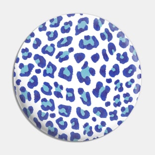 Leopard Print-Navy & Turquoise on White Pin