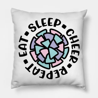 Eat Sleep Cheer Repeat Cheerleader Cute Funny Pillow